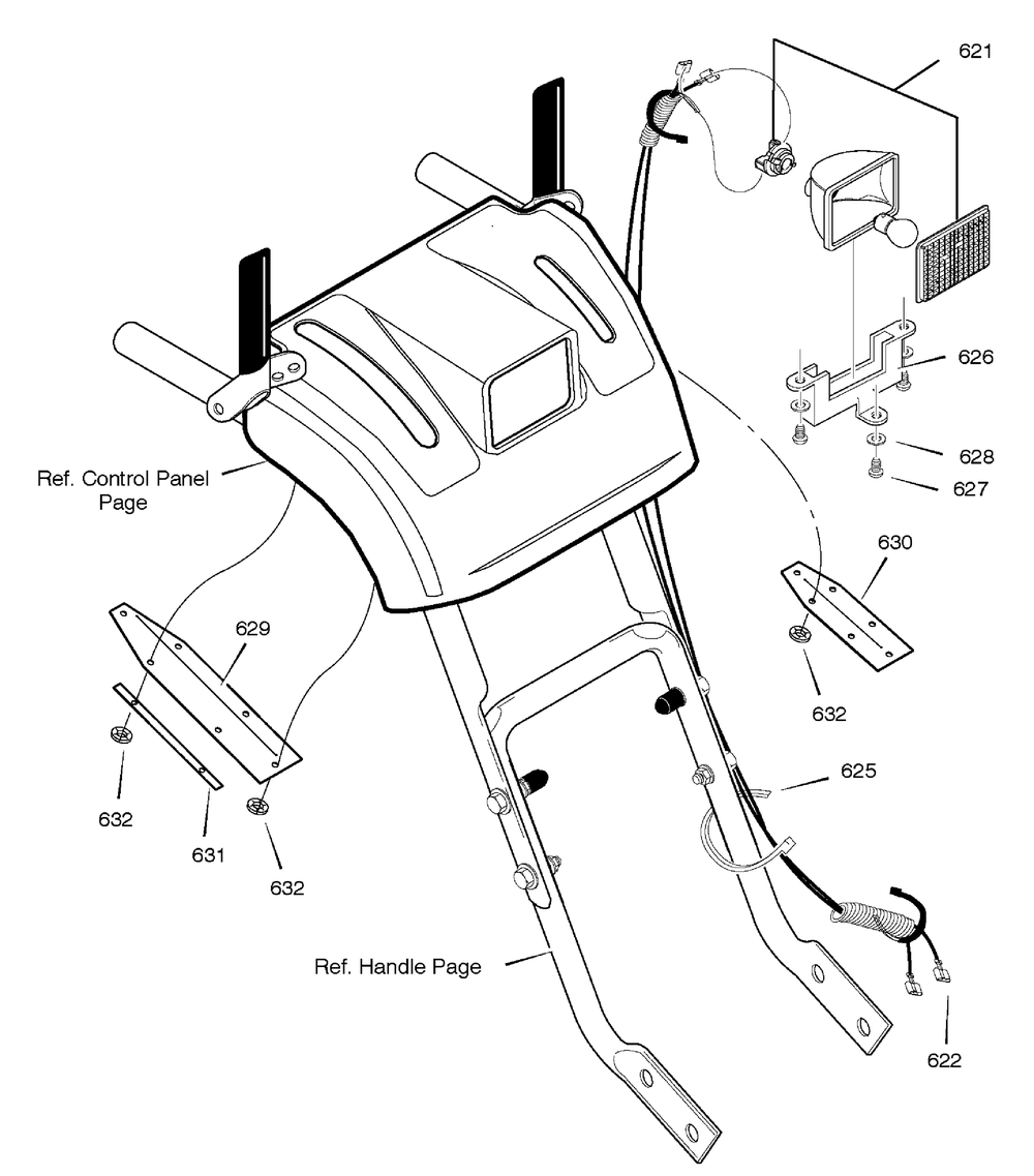 Headlight Diagram and Parts List for 629953X54A 2005 Briggs and Stratton Snow Blower
